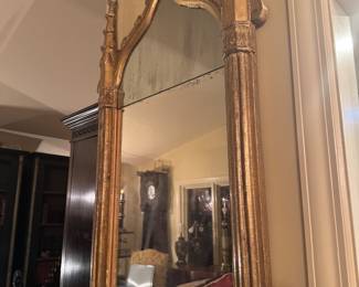 Antique Gilded Cathedral mirror.