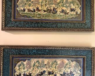 Antique Iranian miniature Polo Paintings.