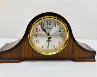 Linden Electronic Wood Tambour Mantel Clock