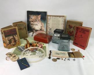 Books, Framed Art, Glass Lanterns and Ephemera