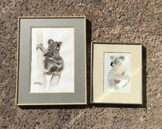 Framed Koala Watercolor Paintings