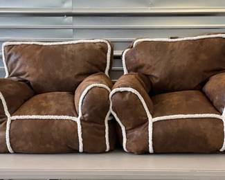 Ace Bayou Pair of Faux Suede Children's Armchairs