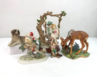 Porcelain Bird, Fawn and Couple Figurines and More