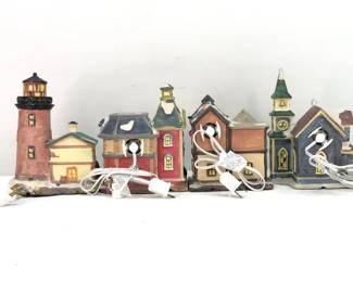 Holiday Village Buildings and Decorative Diorama Eggs
