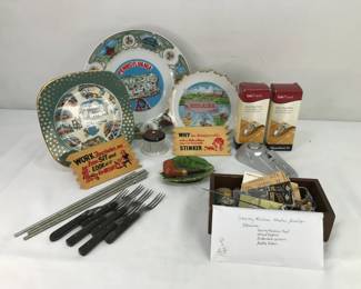Souvenir Plates, Novelty Signs, Door Stop Alarms, and More
