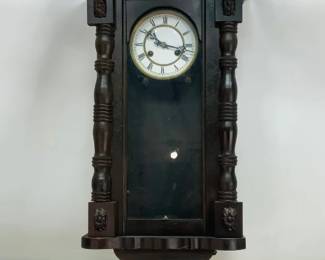 Carved Wood Regulator Wall Clock