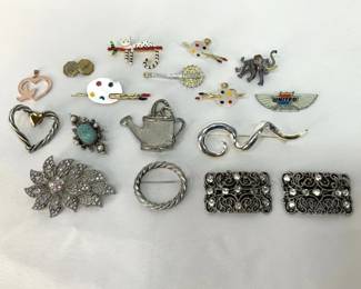Costume Jewelry Pins, Brooches and Clips