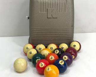 16-Piece Billiard Ball Set and Movie Projector