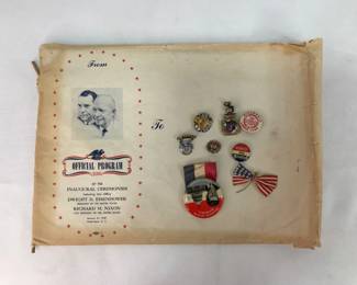 Political Campaign Buttons and Fraternal Pins