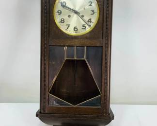 Dark Wood Wall Clock with Pendulum