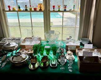 Various collectibles including several Cristal D'Arques longchamp Crystal stemware. 