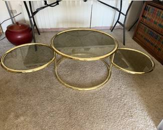 MCM brass and glass table