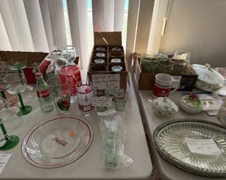 Variety of Coca Cola glassware