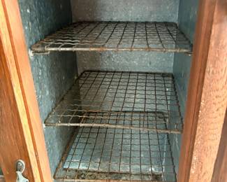 #15 antique ice box, 30” wide, 18” deep, 40” tall, very good condition, no rust, very slight surface top discoloration, $395 text 704-607-6225 to purchase now