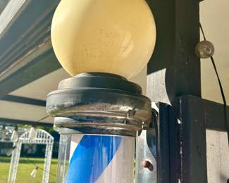 #4 vintage barber pole, 32” tall 7” width, working condition unknown but in very good shape $140. text 704-607-6225 to purchase now