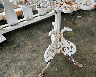 #8 vintage wrought iron table 21” diameter, $50. text 704-607-6225 to purchase now
