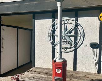 #1 vintage Texaco air/water pole with island light, "as found" not restored, $695. text 704-607-6225 to purchase now.