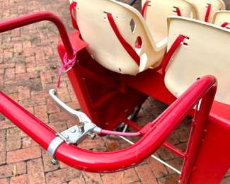 #13 Toddler daycare buggy 37” tall by 78” length by 30” wide, good condition, but rear left wheel needs repair, $70 text 704-607-6225 to purchase now