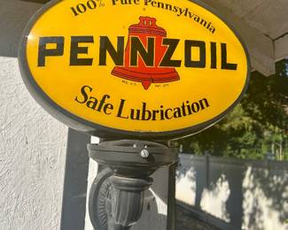 #2 reproduction Pennzoil gas globe 22” by 17”, very good condition, no obvious imperfections, $100. text 704-607-6225 to purchase now