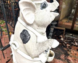 #12 “Kiss The Cook” molded composite pig 30” tall by 18” wide, good condition, but has outdoor paint loss, $40. text 704-607-6225 to purchase now