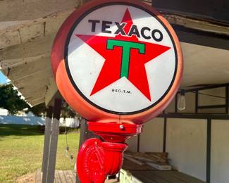 #3 reproduction Texaco gas pump globe 27” tall by 15” wide, very good condition, no obvious imperfections, $100. text 704-607-6225 to purchase now