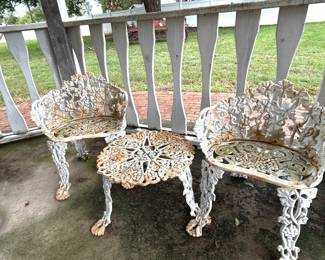 #9 vintage 3 pc wrought iron set, $95. text 704-607-6225 to purchase now