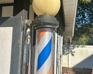 #4 vintage barber pole, 32” tall 7” width, working condition unknown but in very good shape $140. text 704-607-6225 to purchase now