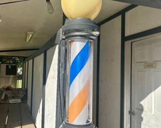 #4 vintage barber pole, 32” tall 7” width, working condition unknown but in very good shape $140. text 704-607-6225 to purchase now
