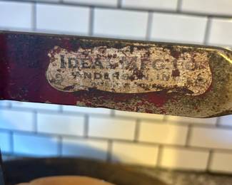 #22 antique cheese cutter, metal blade & frame, wood cutting board, 21" wide by 12" tall, $90 text 704-607-6225 to purchase now