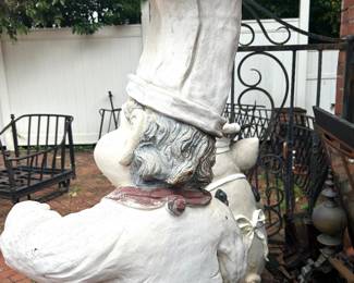 #11 Chef, molded composite, 48” tall by 23” wide, good condition, but has outdoor paint loss, $75. text 704-607-6225 to purchase now