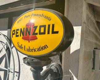 #2 reproduction Pennzoil gas globe 22” by 17”, very good condition, no obvious imperfections, $100. text 704-607-6225 to purchase now