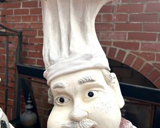 #11 Chef, molded composite, 48” tall by 23” wide, good condition, but has outdoor paint loss, $75. text 704-607-6225 to purchase now
