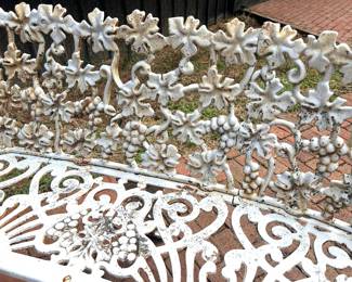 #14 vintage wrought iron settee 58” wide, 21” deep, 28” tall, $90. text 704-607-6225 to purchase now
