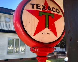 #3 reproduction Texaco gas pump globe 27” tall by 15” wide, very good condition, no obvious imperfections, $100. text 704-607-6225 to purchase now