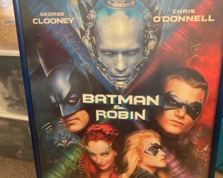 Batman and Robin film poster, with autographs.