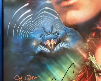 Batman and Robin film poster, with autographs.