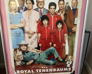 The Royal Tenenbaums film poster, with autographs.