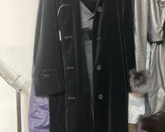 Burberry velvet coat.