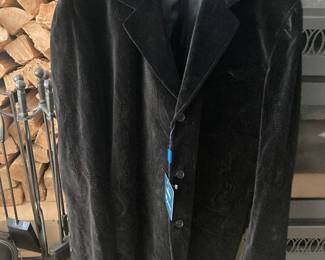 Coogi velvet suit with raw hem pants ready to alter to your length.