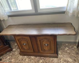 Vintage hutch with drop leafs and wheels
