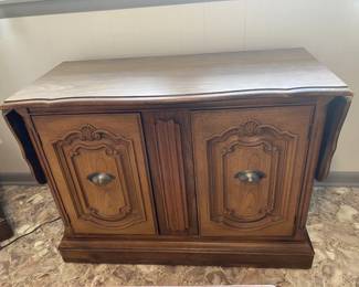 Vintage hutch with drop leafs and wheels