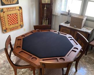 Card table reverses to dining or board games table