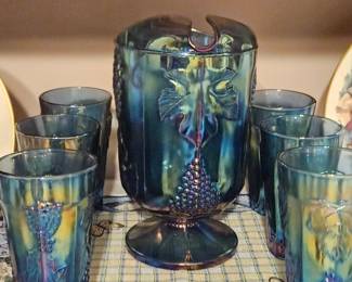 Carnival Glass 7 pcs set