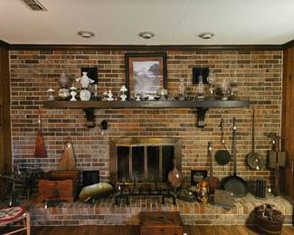 Large Fireplace with Displayed Items