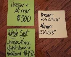 Prices for Beautiful Vintage Dresser & Mirror, Headboard & Nightstand