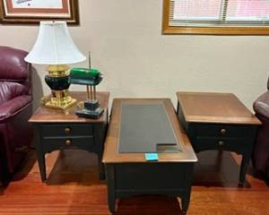 Matching Side Tables, Coffee Table & Lamps