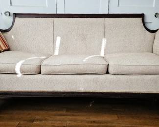 Duncan Phyfe style sofa (worn fabric)