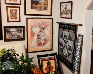 Wall art, some original, some prints
