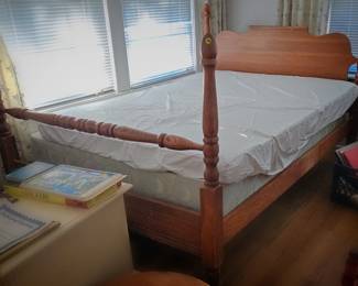 Oak and Maple double bed, matress and springs