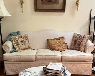 Comfy Sofa and Marble Top Table